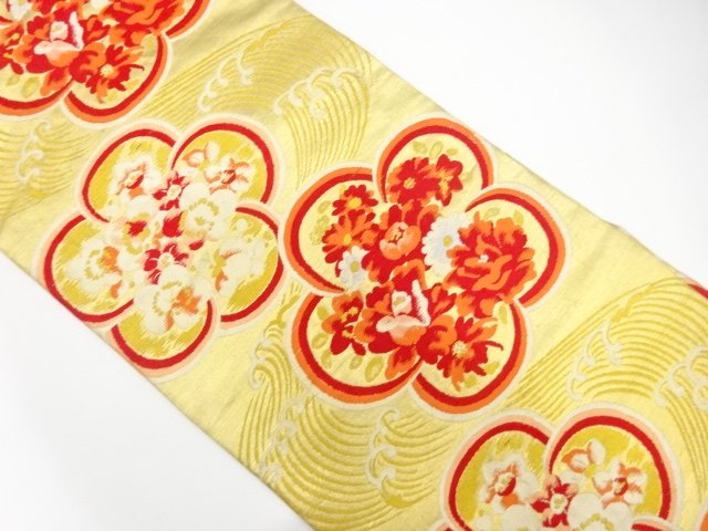 JAPANESEKIMONO / ANTIQUE PLUM BLOSSOMS / PEONIES / FLOWING WATER WOVEN